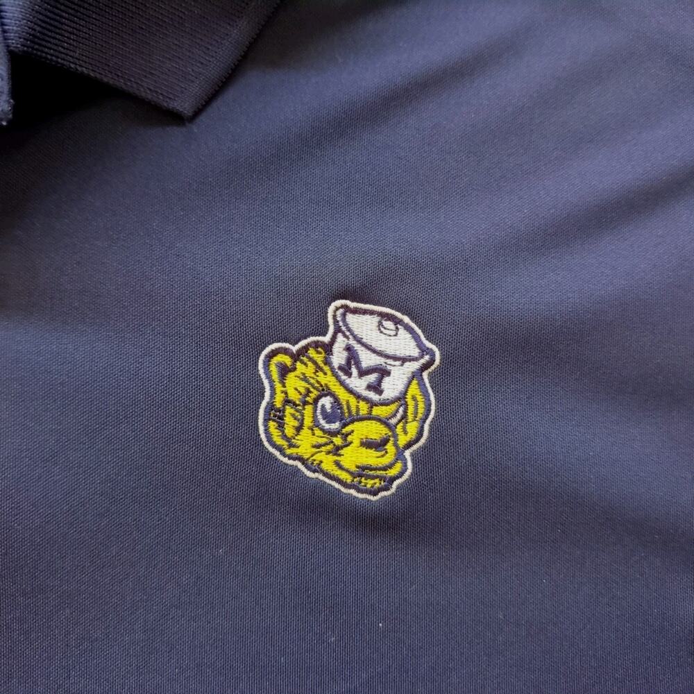 Men's Large Nike Golf Shirt University of Michigan Biff the Wolverine Logo Rare - Picture 4 of 8
